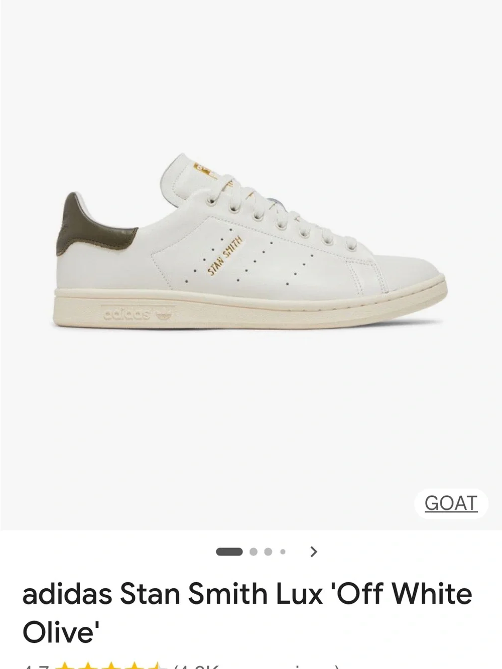 adidas stan smith Lux off white and olive leather